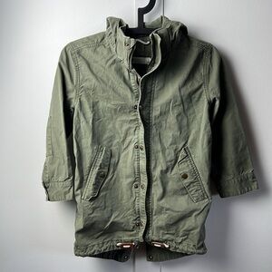 H&M Kids Olive Khaki Green Hooded Anorak Fall Jacket
